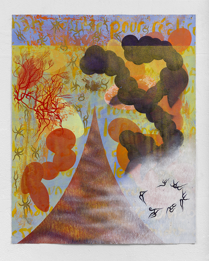 Paul Mignard, Octuple, 2019, Pigments on loose canvas, 80 x 65 cm