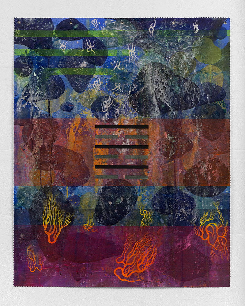 Paul Mignard, Un, 2019, Pigments on loose canvas, 80 x 65 cm © Nicolas Brasseur