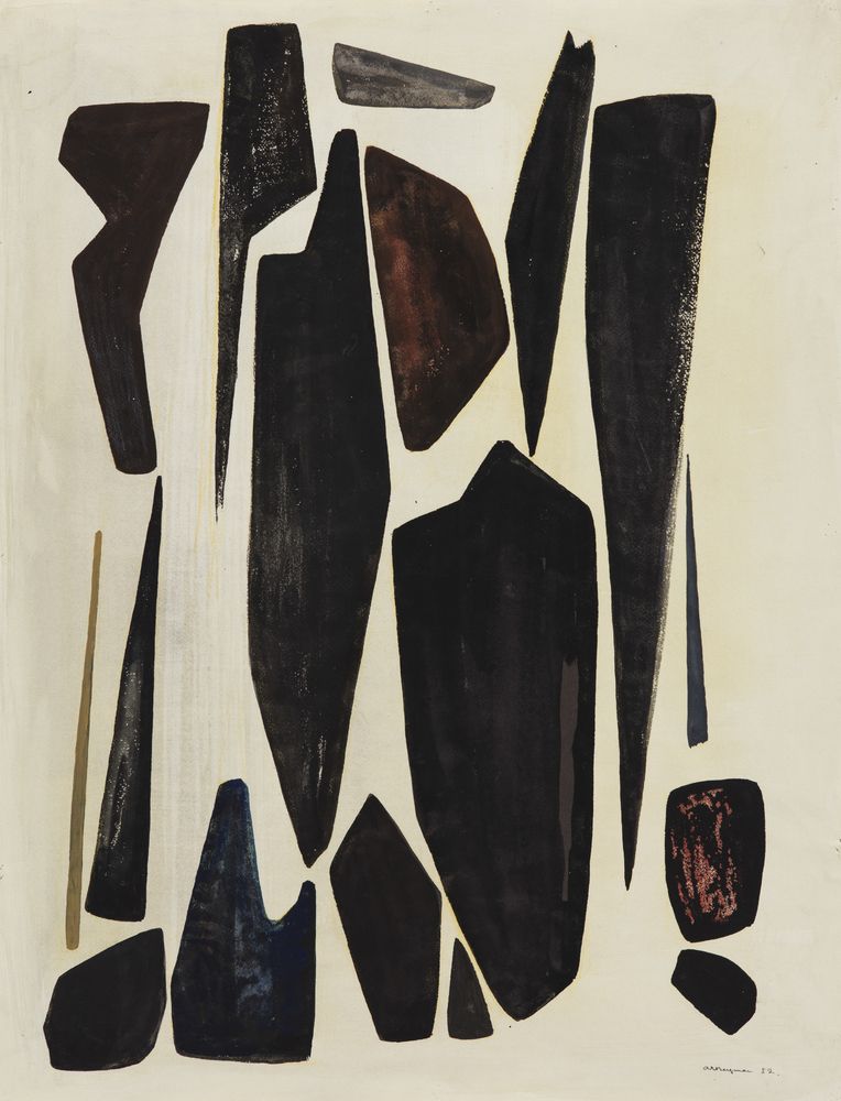 Anna-Eva Bergman, Sans titre (Pierre), 1952, Tempera on Rives Paper, 65,1 x 48,4 cm