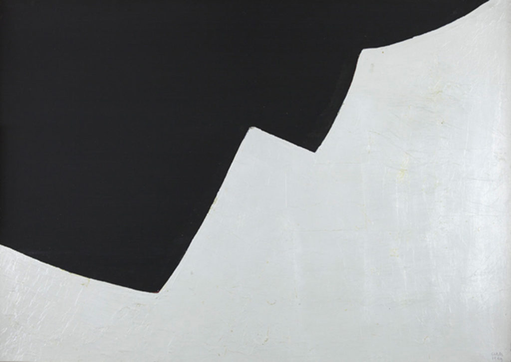 Anna-Eva Bergman, N°45, Montagne Ailleurs, 1969, Tempera and metal leaf on cardboard mounted on canvas, 74,5 x 104,5 cm