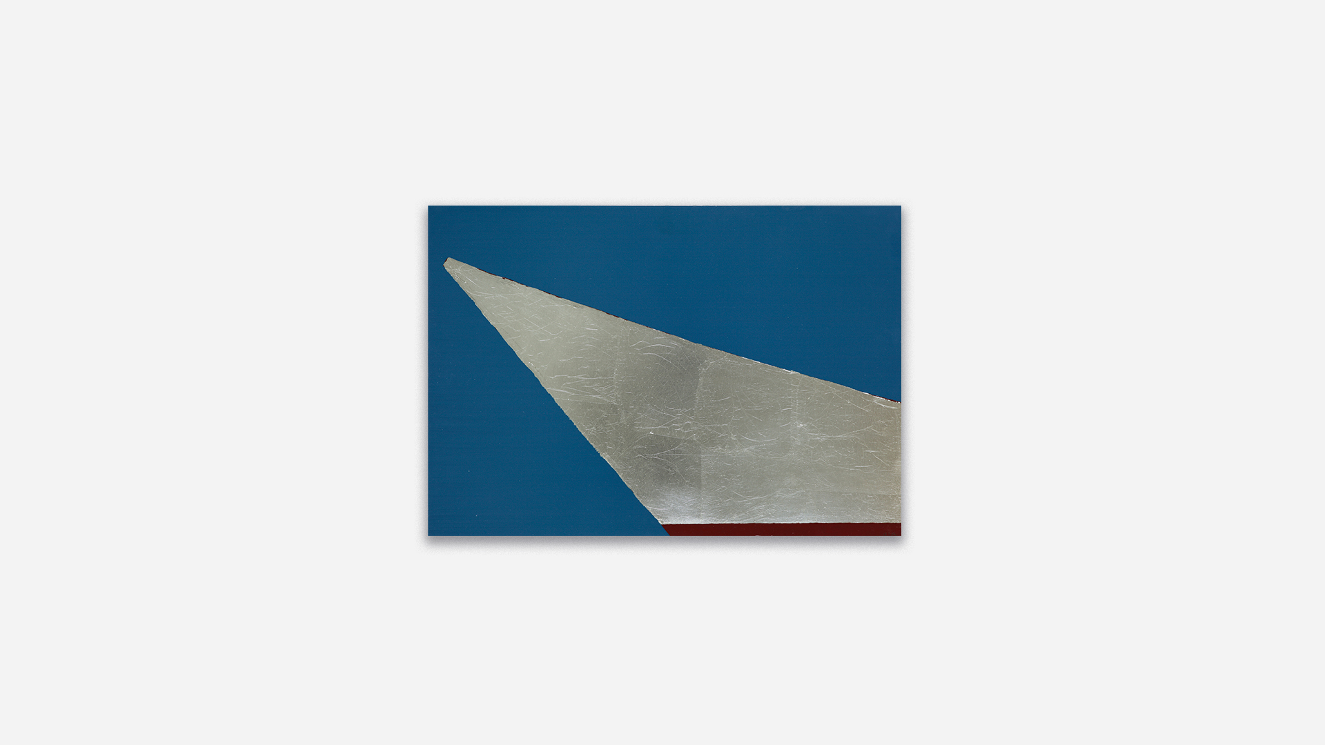Anna-Eva Bergman, N°29-1977 Petite barque d'argent, Acrylic and metal leaf on wood panel, 46 x 65 cm