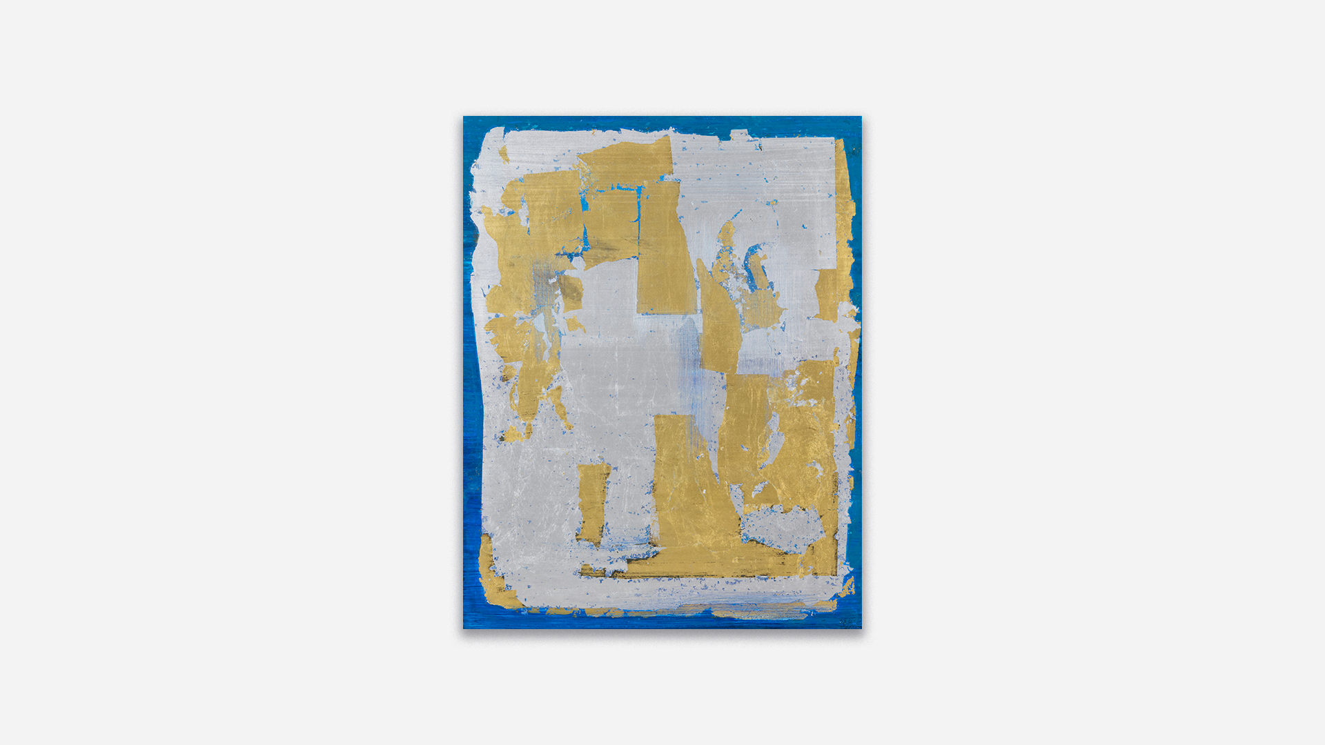 Anna-Eva Bergman, N°77-1961 Bleu avec argent et or (fantastique), 1961, Tempera and metal leaf on cardboard mounted on canvas, 64 x 49.5 cm