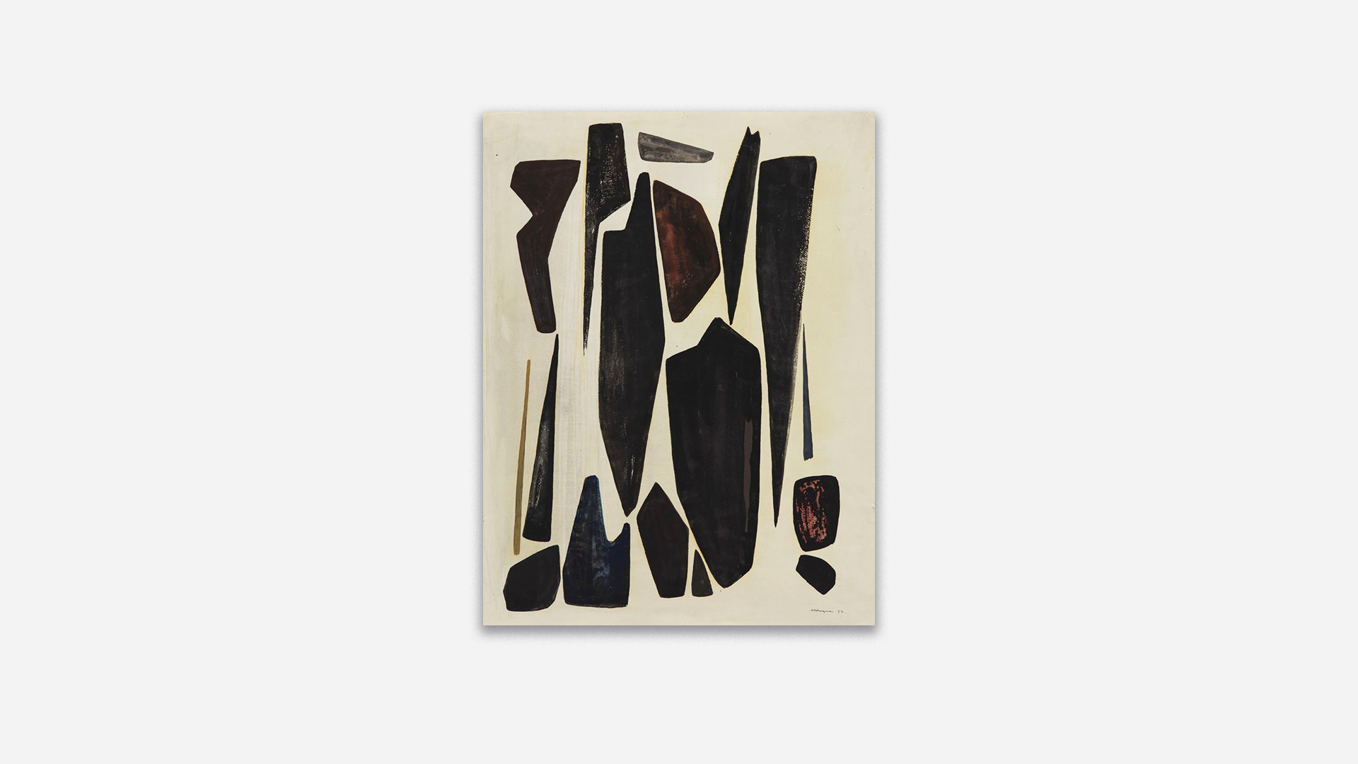 Anna-Eva Bergman, Sans titre (Pierre), 1952, Tempera on paper Rives, 65.1 x 48.4 cm