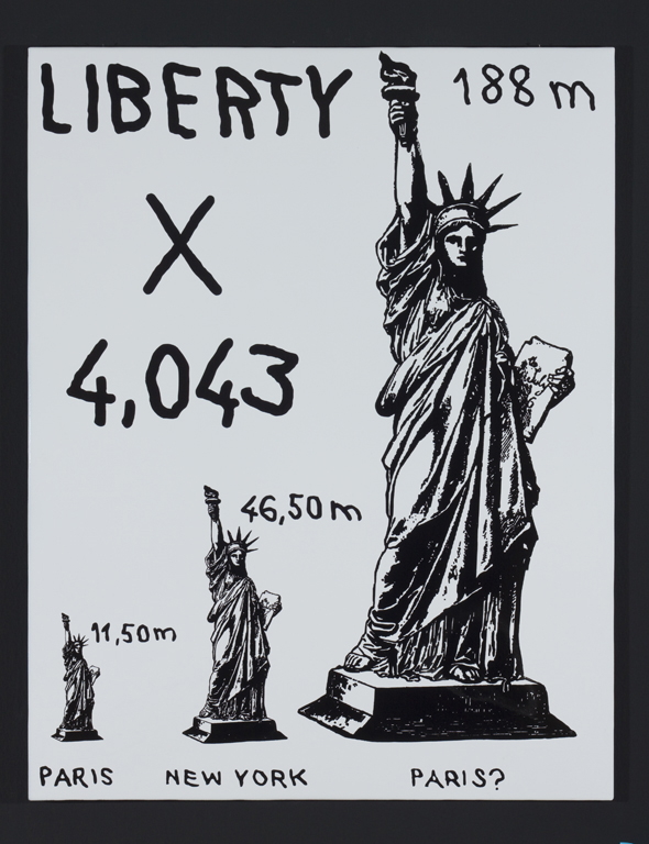 Société Réaliste, Liberty x 4,043, 2011, Enamelled plaque, 70 x 90 cm
