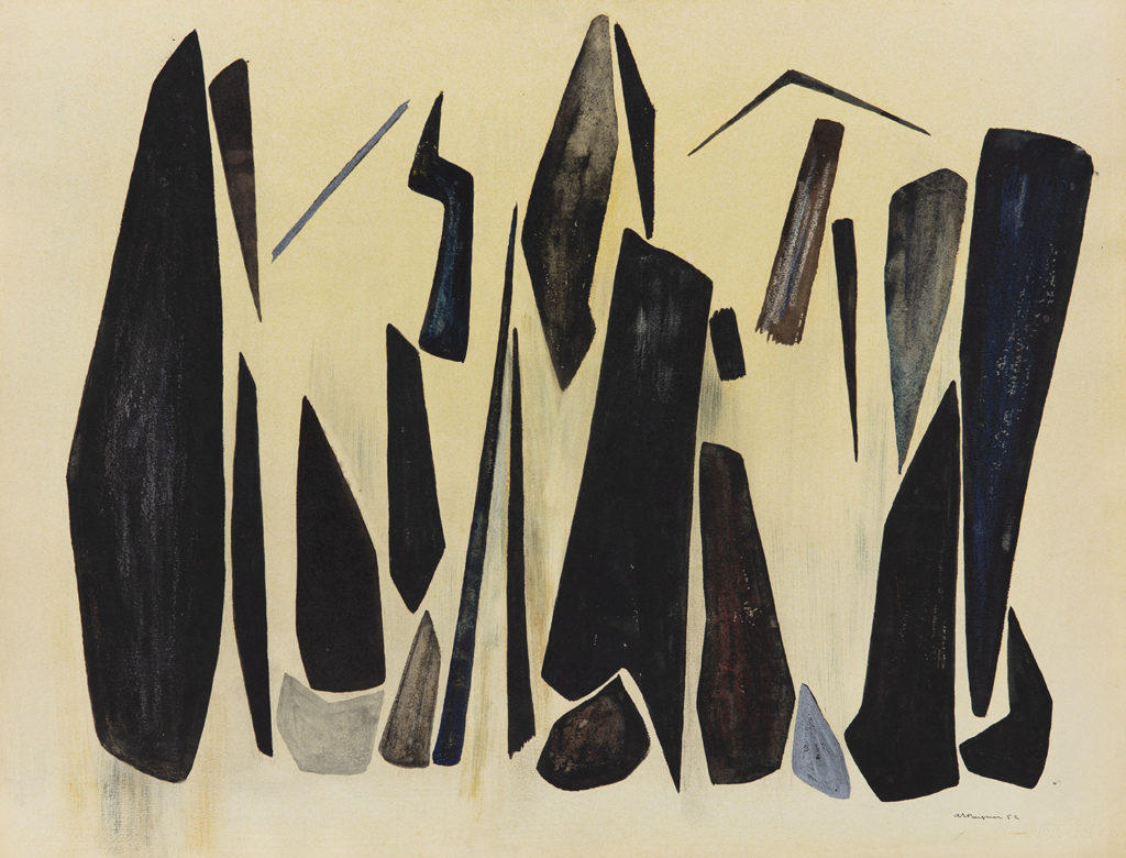Anna-Eva Bergman, Sans Titre (Pierre), 1952, Tempera on Rives Paper, 63,7 x 50 cm