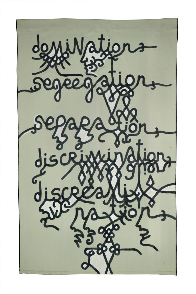 Babi Badalov, Domination Segregation Separation Discrimination, 2020, Painting on fabric, 240 x 160 cm