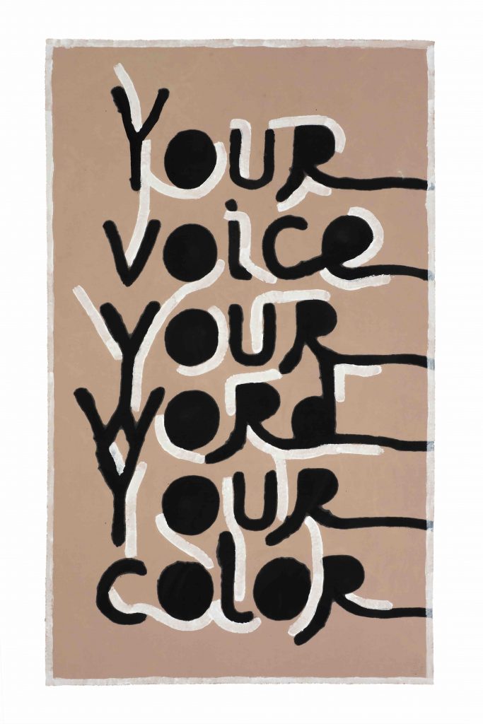Babi Badalov, Your Voice, 2021, Painting on fabric, 112 x 66 cm