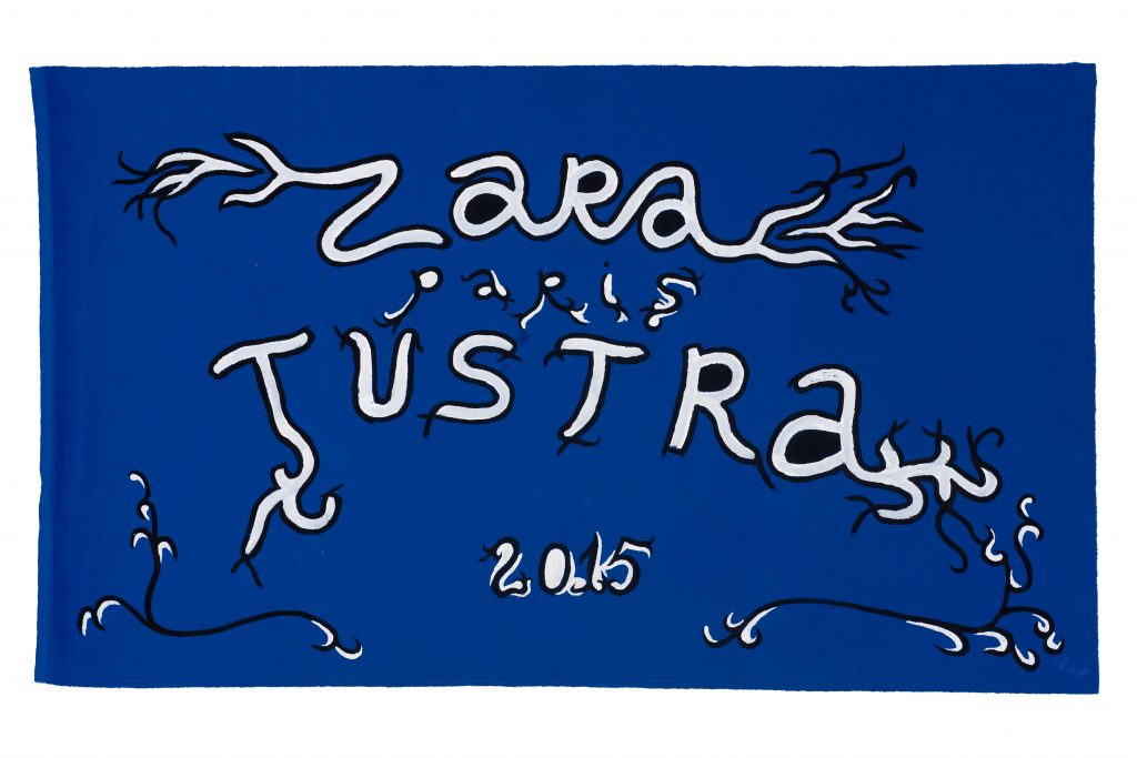 Babi Badalov, Zara Tustra, 2015, Painting on fabric, 120 x 71 cm