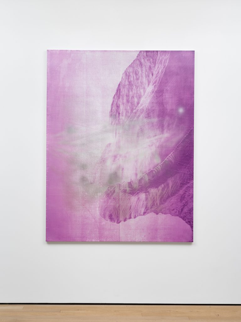 Ittah Yoda, Francis, 2022, Aerosol and oil on canvas, 162 x 126 x 2.5 cm