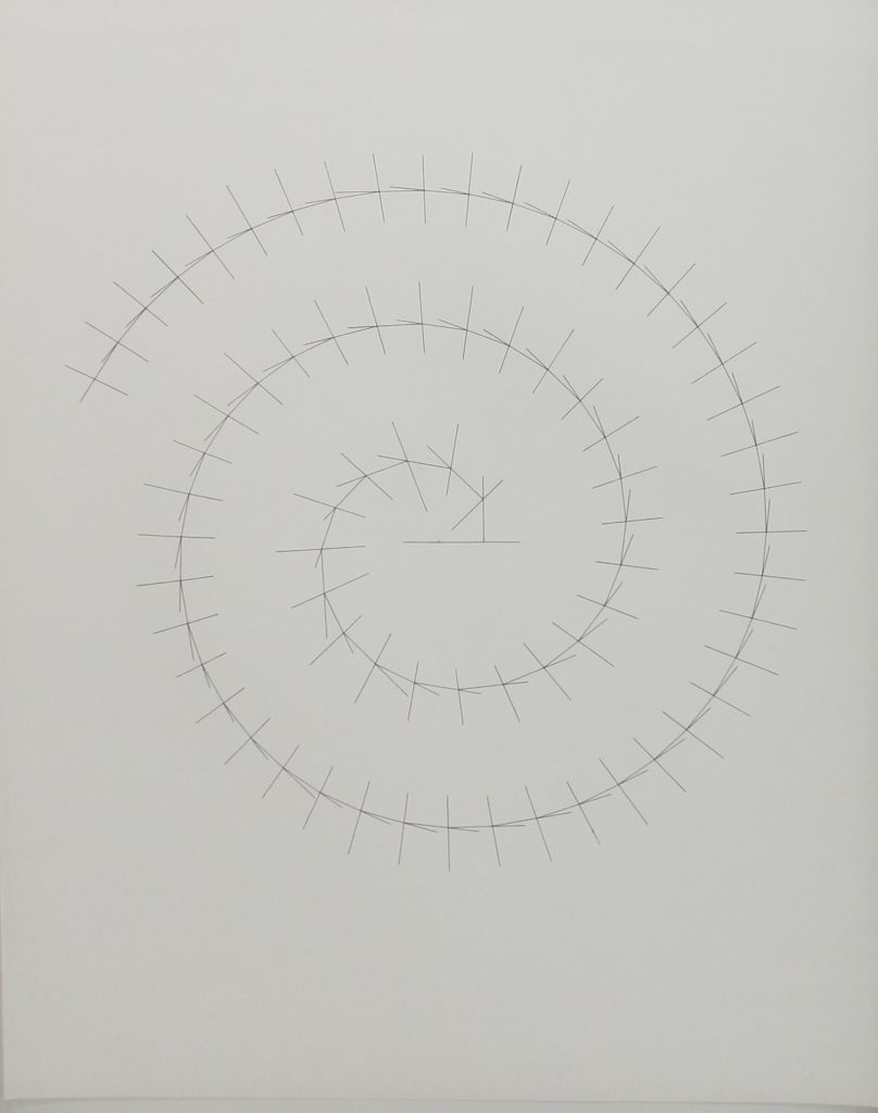 Kees Visser, Spiral, 1975, Signed and dated on the back, Pencil on paper framed, 64,5 x 50 cm