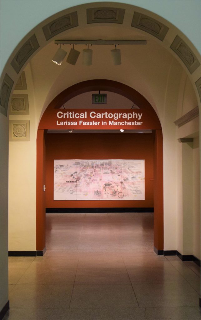 Larissa Fassler, Currier Museum, Manchester (USA), 2020, Exhibition view of Critical Cartography (solo show)