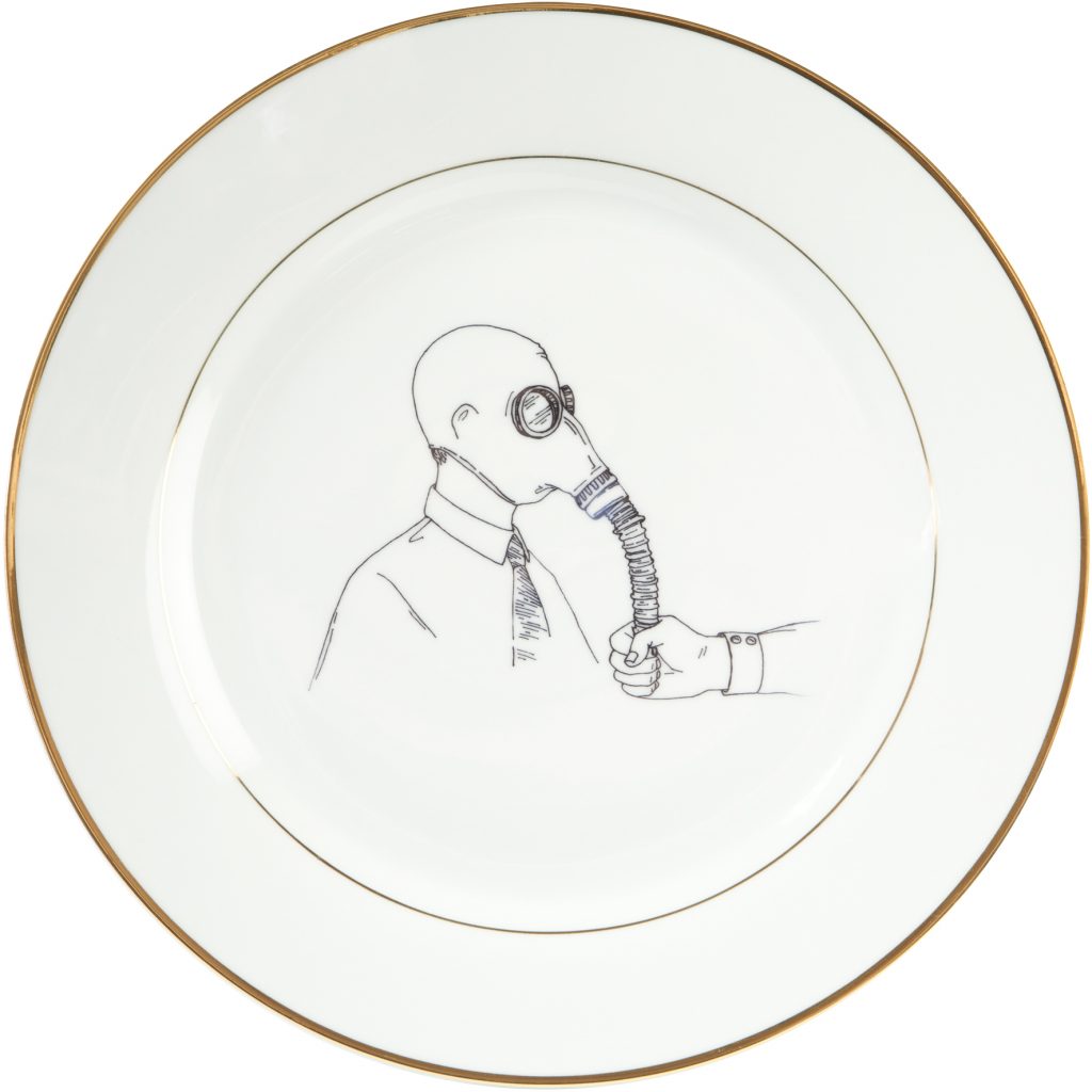 Nikita Kadan, Procedure Room (plates), 2009-2010, Print on ceramic, 8*27 cm, Edition of 23