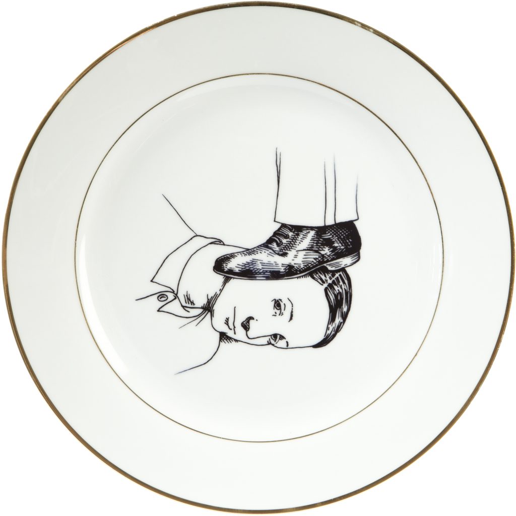 Nikita Kadan, Procedure Room (plates), 2009-2010, Print on ceramic, 8*27 cm, Edition of 23