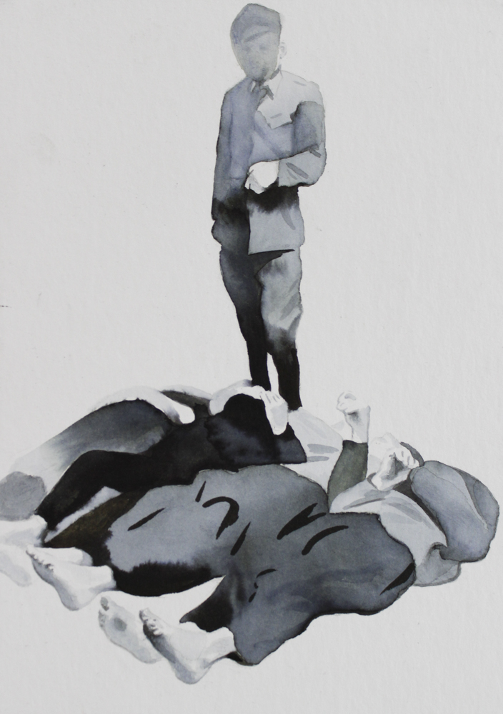 Nikita Kadan, Soldat pizant, Ink on paper, 25 x 17 cm