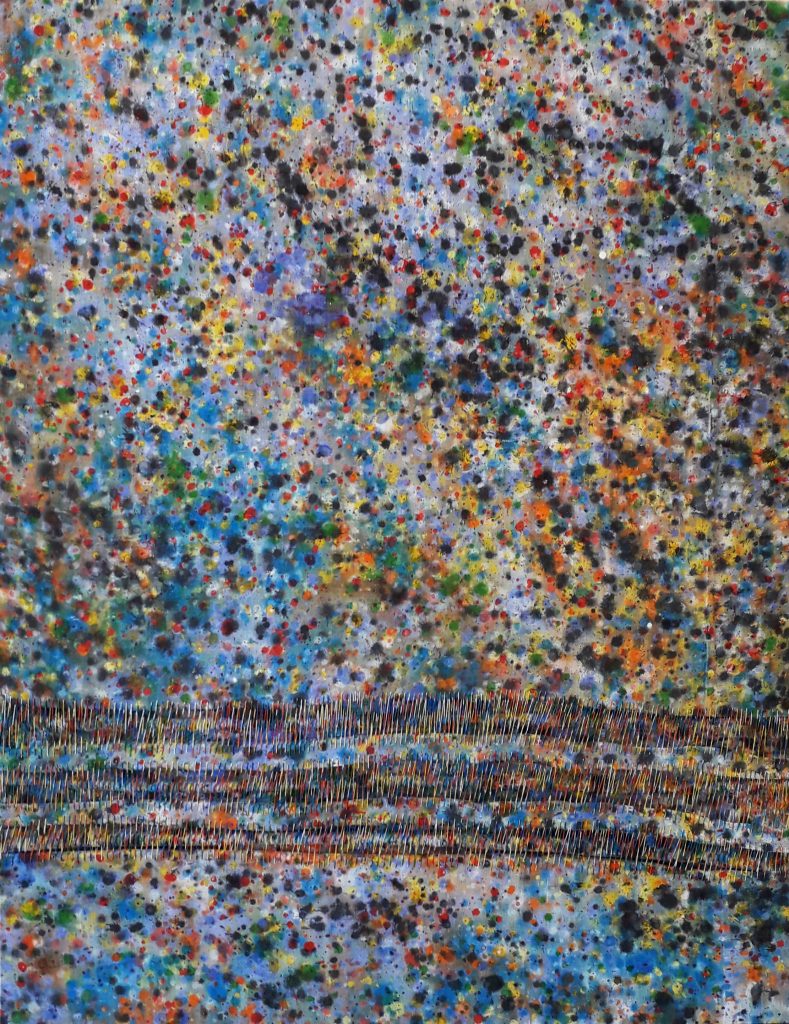 Sidival Fila, Coloured Marble 11, 2020, Mixed media : colored threads sewn on canvas, 110 x 85 cm