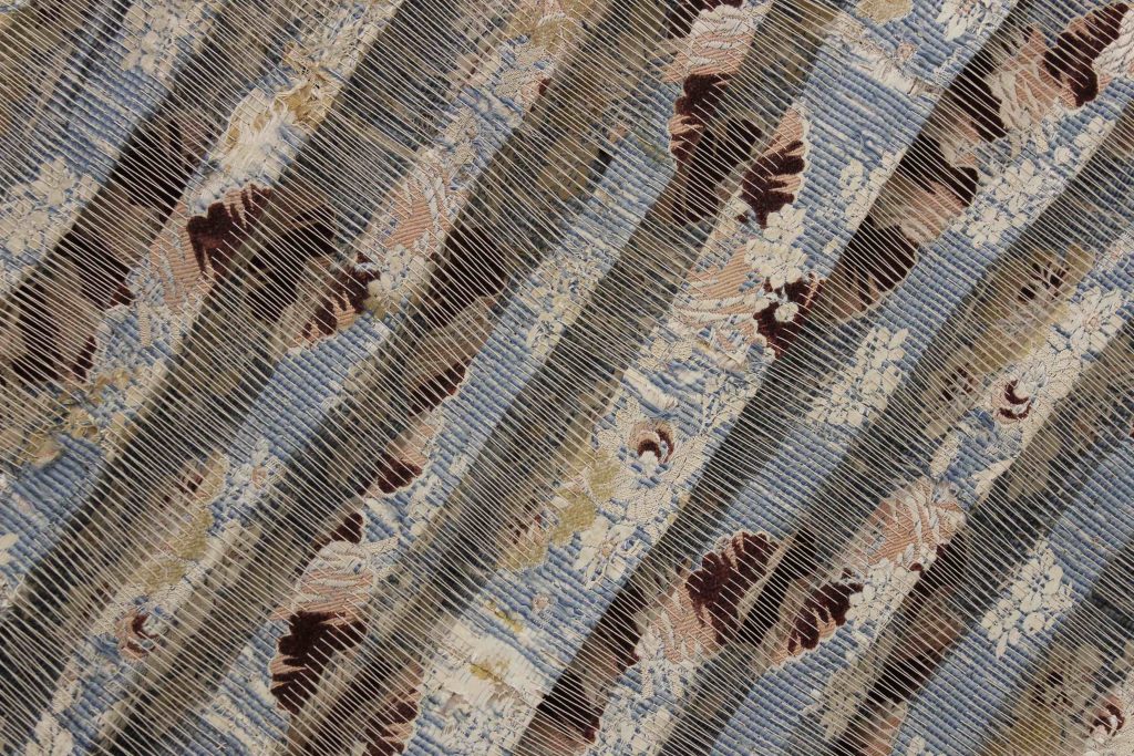 Sidival Fila, Senza Titolo (n°2), 2017, Jacquard fabric, from an 18th century dalmatic, made on a loom, 132 x 119 cm