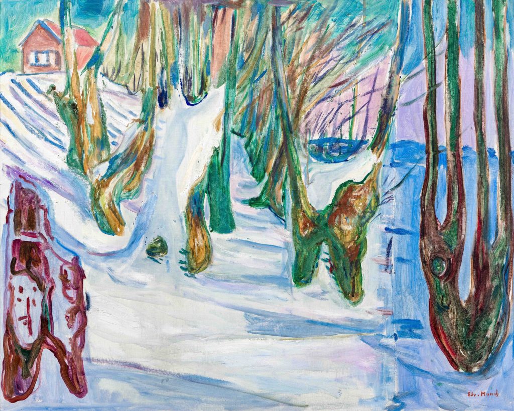 Edvard Munch, Knorrige Baumstämme im Schnee (Rugged Trunks in Snow), 1923, Huile sur Toile, 73 x 92 cm