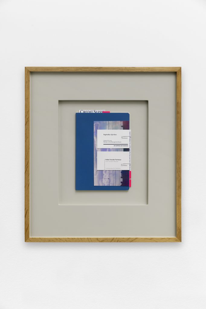 Wesley Meuris, Notes - Ragnheidur Lilja Klara, 2020, Notebook, paper, post-it notes and paper clip assembled, 47 x 42 cm