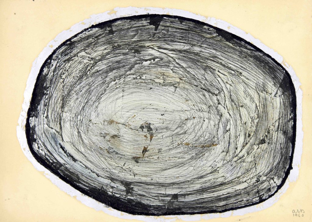 Anna-Eva Bergman, Sans titre, 1960, Tempera and metal leaf on paper, 27 x 37.5 cm