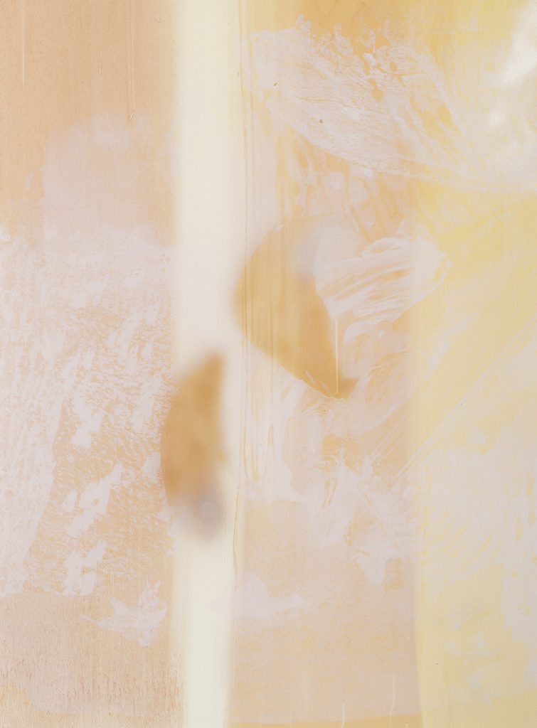 Ittah Yoda, Agathe, 2022, Oil on canvas, lithographic passage, pigments handmade by the artists, 162 x 126 x 2.5 cm