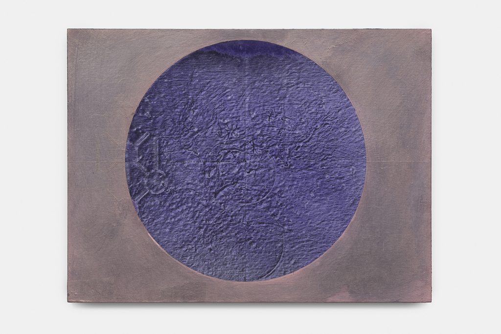 Paul Mignard, Avant d’être encerclé, 2020, Pigments on okume board, 45 x 60 cm