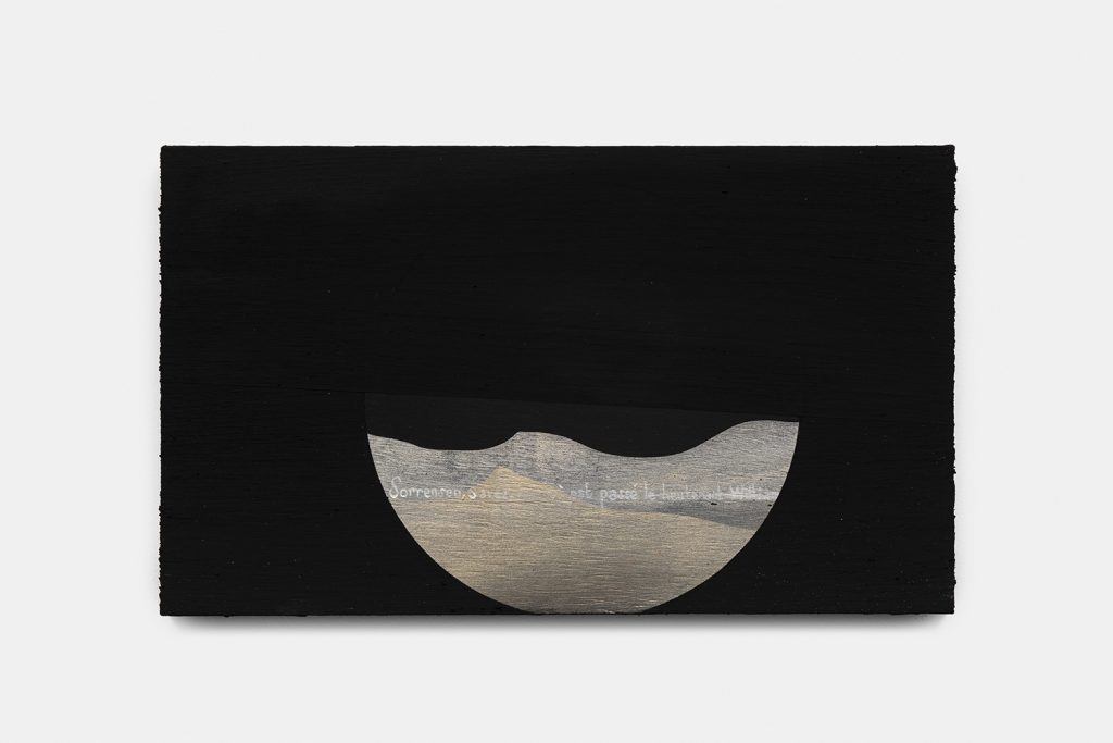 Paul Mignard, Dites moi Sorrensen, 2020, pigments on okume board, 16 x 27 cm, SOLD