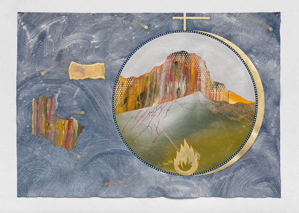 Paul Mignard, Imperial obiously, 2016, Pigments and sequins on fabric, 103 x 150 cm