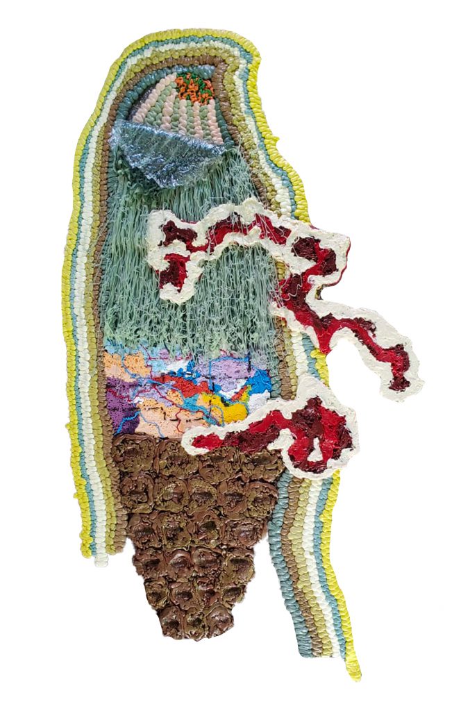 Troy Makaza, A 'sacred song' in violence Part 3, 2022, Silicone infused with pigment, 142 x 61 cm