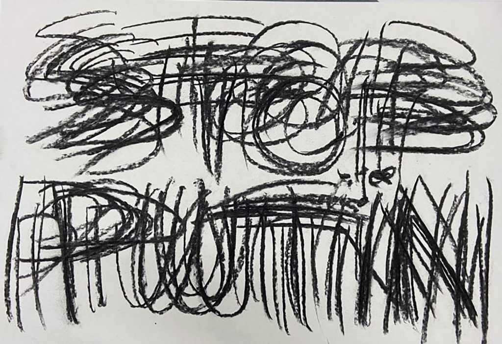 Nikita Kadan, Stop Putin, 2022, Charcoal on paper, 42 x 60 cm