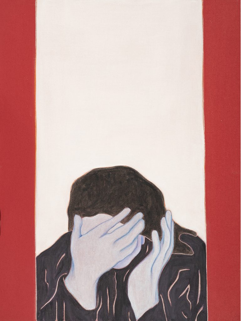 Djamel Tatah, Sans titre (Inv. 22014), 2022, Oil and wax on canvas, 80 x 60 cm, Courtesy Galerie Poggi, Paris © Franck Couvreur
