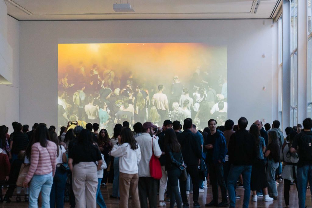 Yarema Malashchuk & Roman Khimei, Fogo Fátuo, Galeria Municipal do Porto, Portugal, 2023, Screening of "Dedicated to the Youth of the World III" © Dinis Santos, Galeria Municipal do Porto