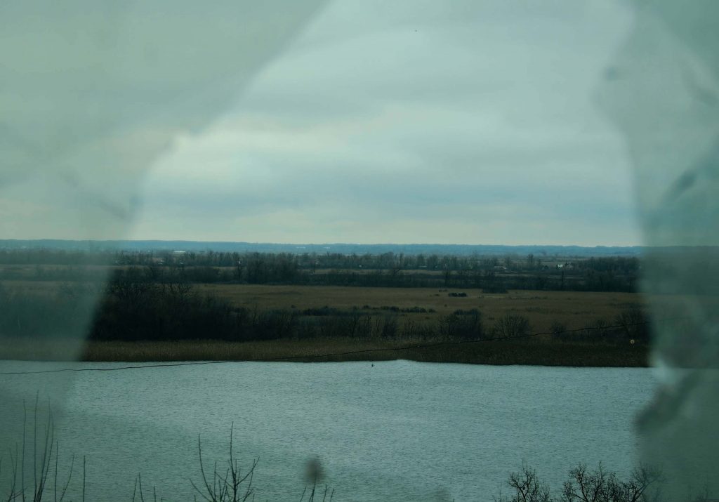 Yarema Malashchuk & Roman Khimei, View of the Temporarily Occupied Left Bank of the Kherson Region, 2023, Video, no audio, 4’ loop