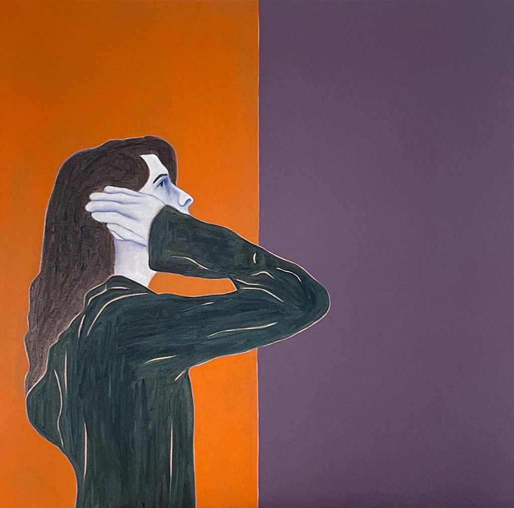 Djamel Tatah, Sans titre (Inv. 20011), 2020, Oil and wax on canvas, 100 x 100 cm, Courtesy Galerie Poggi, Paris © Franck Couvreur
