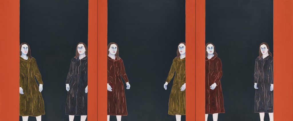 Djamel Tatah, Sans titre (Inv. 22002), 2022, Oil and wax on canvas, Triptych, 3* (250 x 200 cm), Courtesy Galerie Poggi, Paris © Franck Couvreur