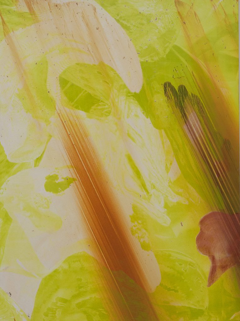 Ittah Yoda, Joséfa, 2023, Lithographic ink painted on canvas, airbrush paint, oil sticks, handmade pigment by the artist, 157 x 116,5 cm