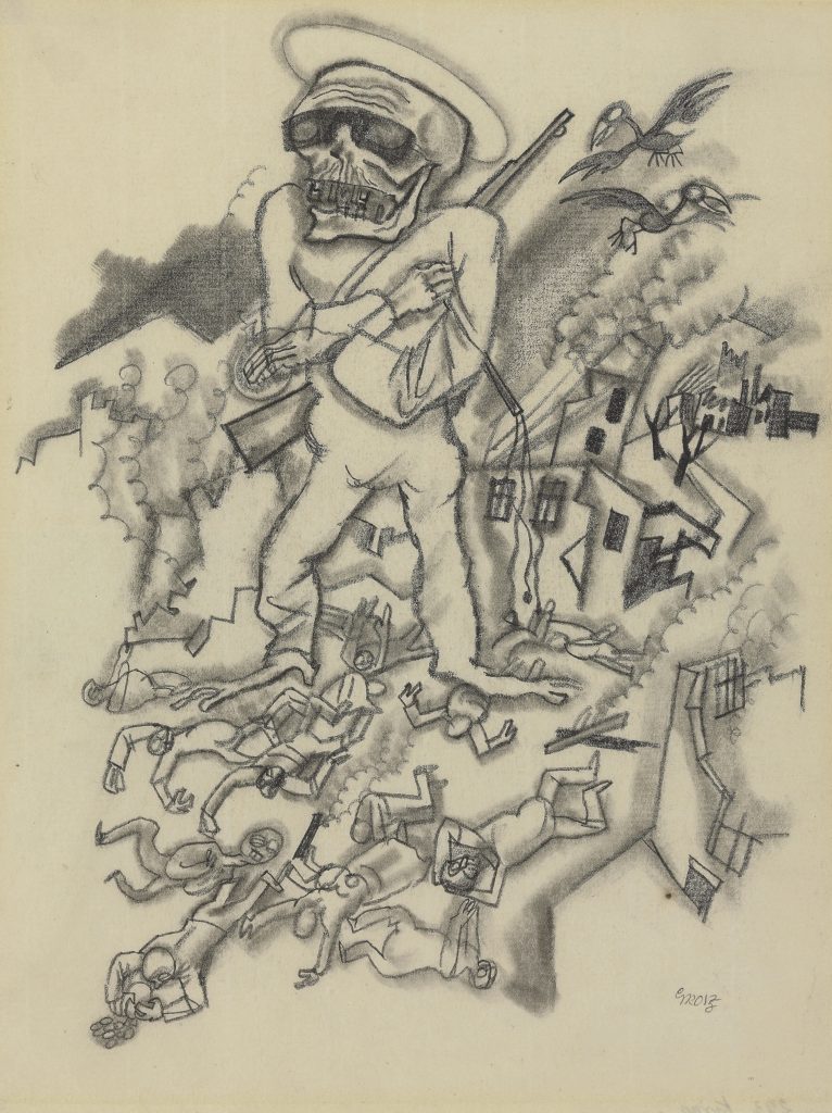 George Grosz, The War, 1916, Pencil and graphite on paper, 28.6 x 22 cm, Signed and numbered
