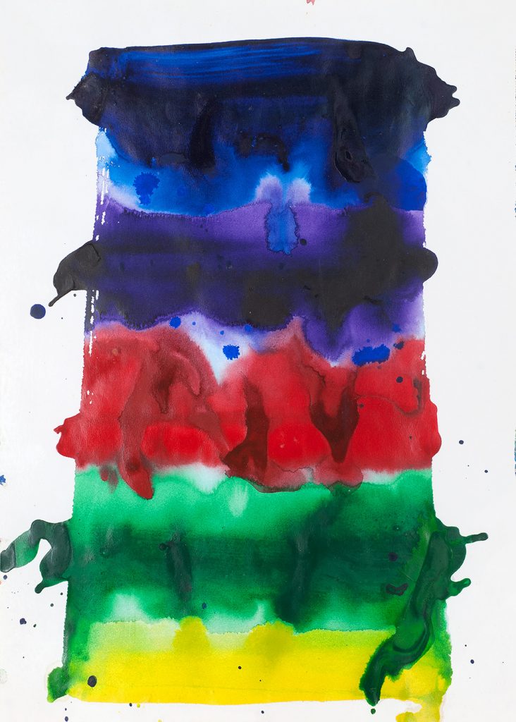 Sam Francis, Sans Titre, 1979, Titled and signed on the back, acrylic on paper, 48 x 35 cm
