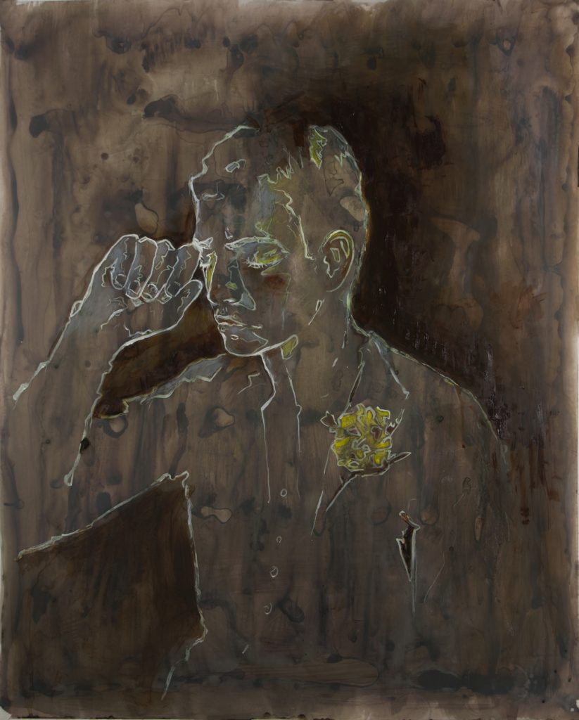 Anthony Goicolea, Misty Eyed Analysis, 2023, Acrylic and graphite on Mylar film, 86.4 x 71.1 cm