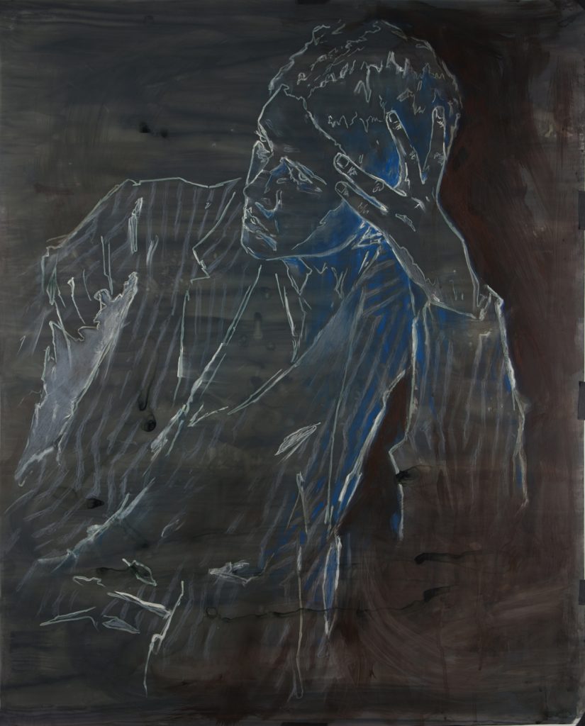 Anthony Goicolea, Wilde, 2023, Acrylic and graphite on Mylar film, 86.4 x 71.1 cm