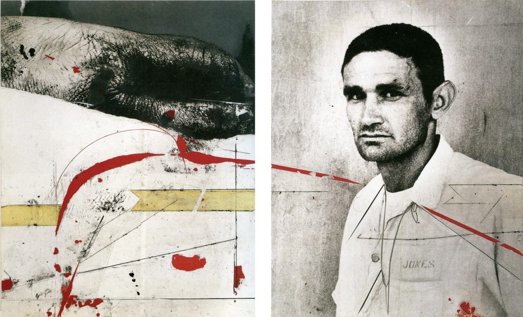 Dario Villalba, Jones - Raya Roja, 1993, Mixed media on photolinen, 250 x 200 cm