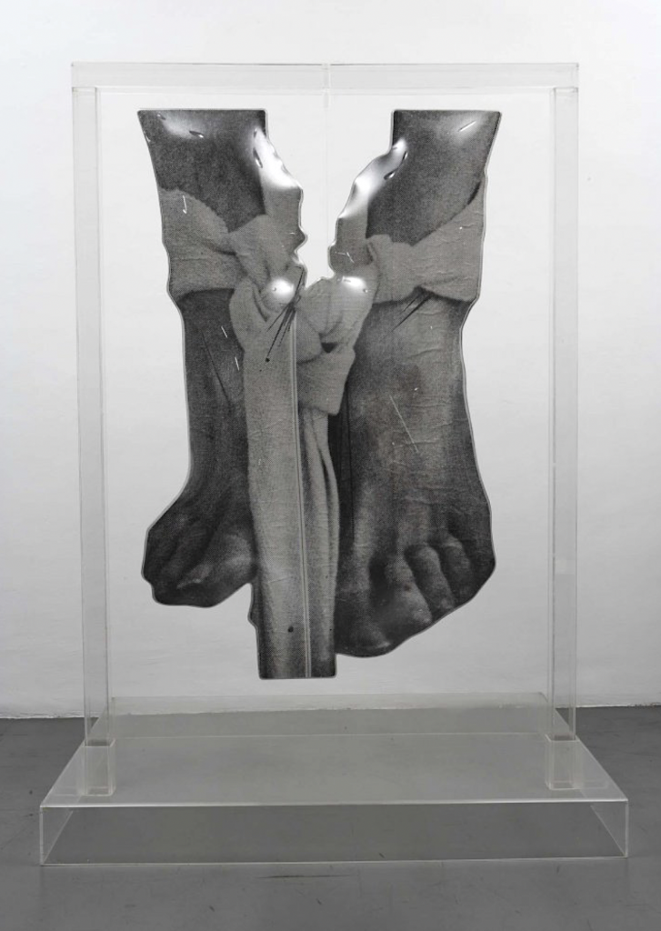 Dario Villalba, Pies Vendados, 1973, Photographic emulsion and methacrylate encapsulation, 262 x 182 x 134 cm