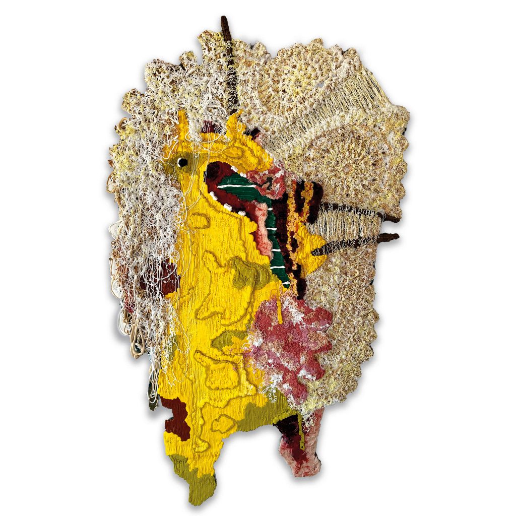Troy Makaza, Yellow 1, 2023, Silicone infused with pigments, 118 x 199cm