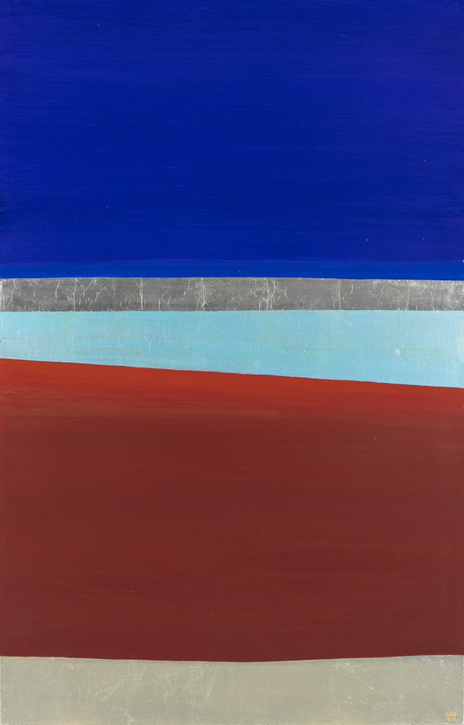 Anna-Eva Bergman, N°50-1969 Nuit arctique II, 1969, Vinyl and metal leaf on canvas, 162 x 104 cm