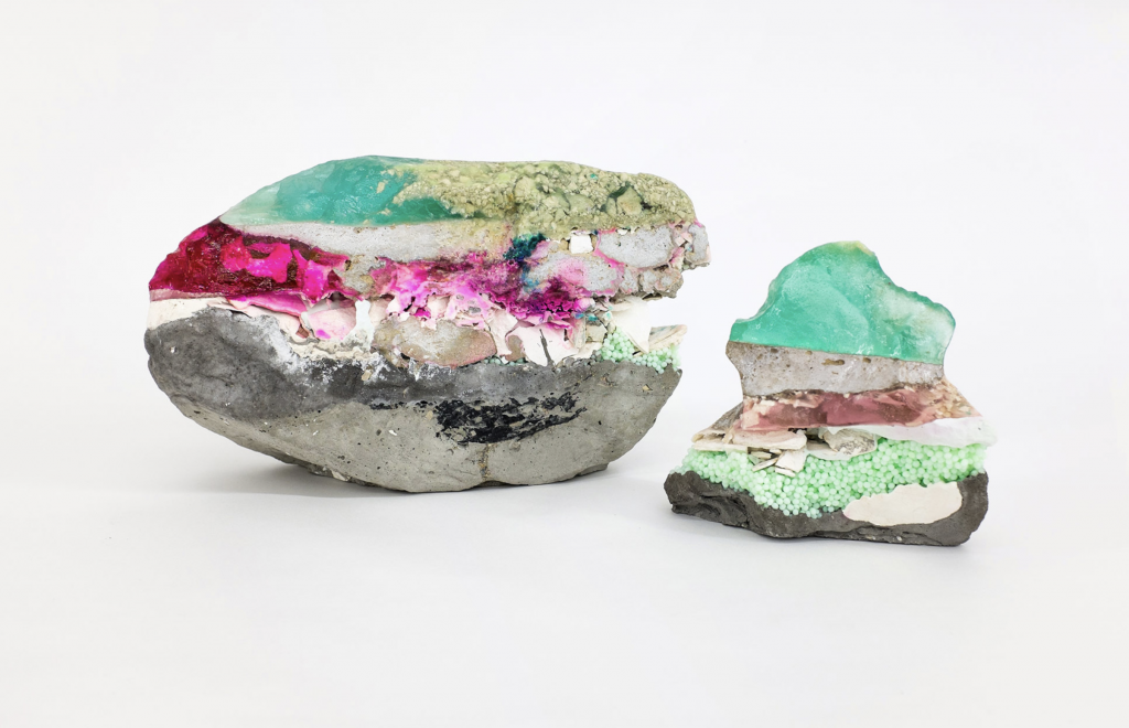 Jonathan Bréchignac, Alien Rock 073, 2021, Recycled materials, resin, pigments, plastic, concrete, synthetic plaster, phosphorescent powder, 35 x 18 x 10 cm