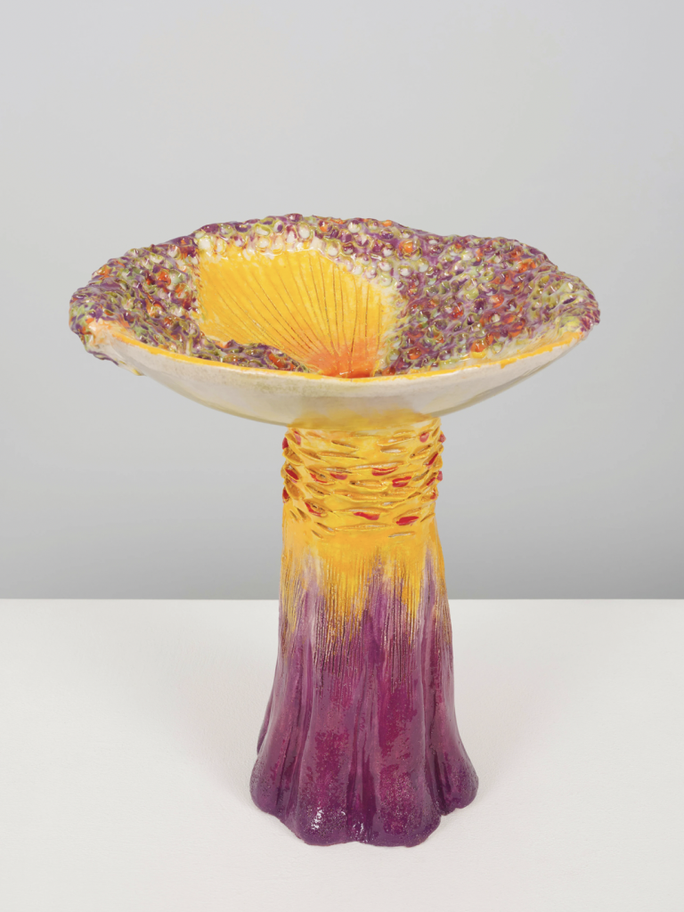 Josèfa Ntjam, Aquatic Saffron, 2021, Ceramic, enamel, 37 x 33 cm