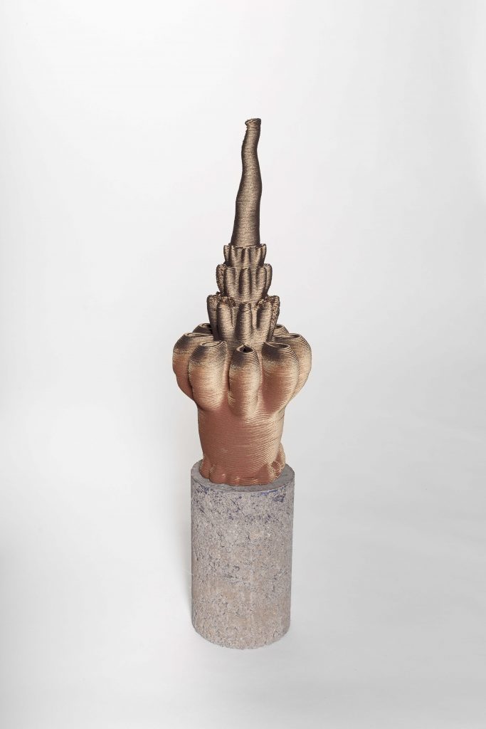 Josèfa Ntjam, Dattermitieres #2, 2022, 3D printed ceramics, 65 x 30 cm