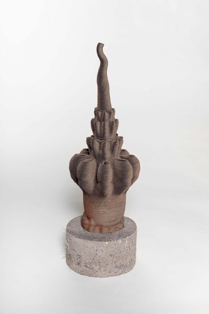 Josèfa Ntjam, Dattermitieres #4, 2022, 3D printed ceramics, 50 x 25 cm