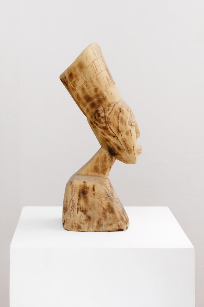 Josèfa Ntjam, Osiris, 2016, Wooden Sculpture, 51 x 12 cm