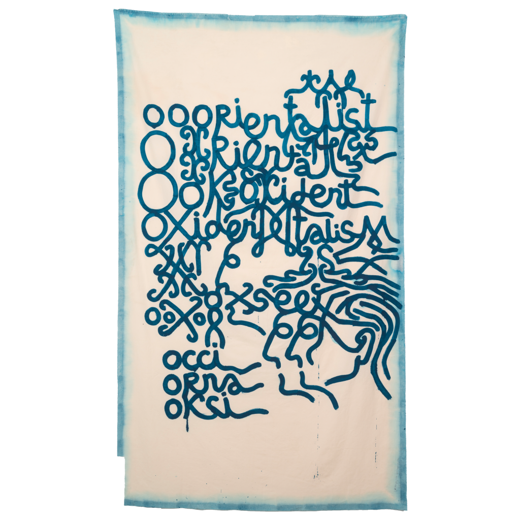 Babi Badalov, Orientalism Occidentalism, 2023, Painting on fabric, 182 x 107 cm