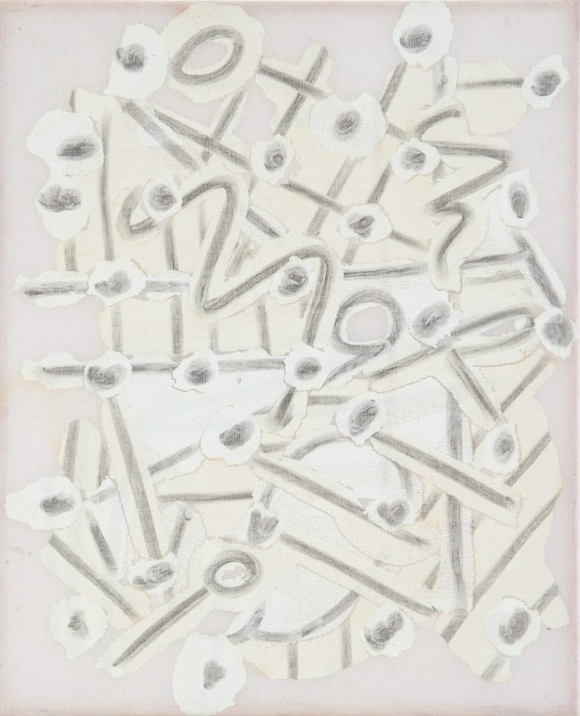 Christian Bonnefoi, Fioretti, La Vie Courante, 1996, Graphite and acrylic on canvas, 61 x 50 cm
